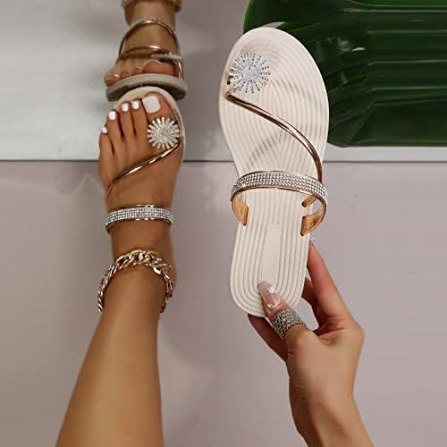 sandálias Hamovessi para mulheres sandálias elásticas, deslize em femininos respiráveis ​​chinelos de moda tamanho de pluses verão