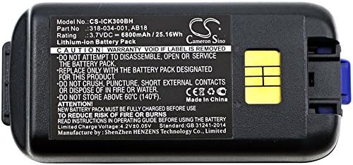 Substituição da bateria para intermec ck3, ck3a, ck3c, ck3c1, ck3n, ck3n1, ck3r, ck3x parte nº 318-033-001, 318-034-001, ab17