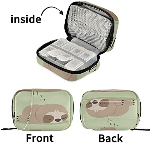 Caixa de organizador de pílula de bolsa para pílula de preguiça do sono com zíper portátil de peixe de peixe portátil Case de remédios para viagens para negócios Hotel Family Camping 7 dias