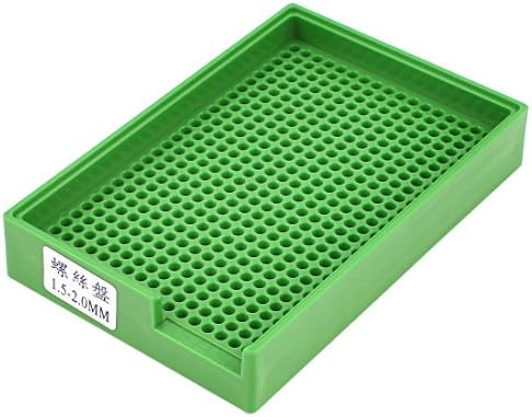 Aexit Antiestatic Plastic unhas, parafusos e prendedores bandeja de bandeja verde 459 orifícios para unhas de 1,5 mm-2,0 mm parafusos