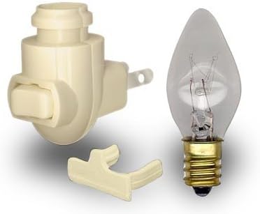 Kit de luz noturna nacional de Artcraft Ivory inclui uma lâmpada clara de 4W e clipe de montagem de sombra correspondente para criar seu próprio design de luz noturna