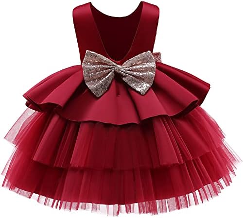 Nnjxd Baby Girl Princess Dress Vestido Bowknot lantejous vestidos