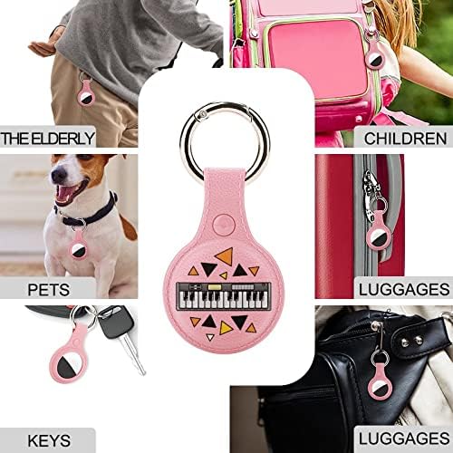 Music Keyboard Protective Case Compatível para Apple Airtag Secret Setent com anel -chave para chaves Pets Bagage Dog Collar