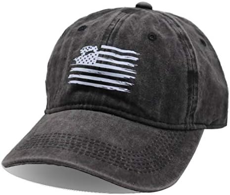 HHNLB American Flag Trucker Hat, Cap de carro de bandeira dos EUA Ajustável Cap de beisebol Retro angustiado para homens mulheres