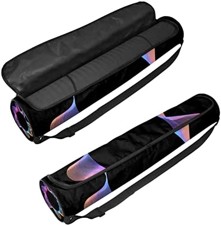 Abstract Sound Waves Background Yoga Mat Bags Full-Zip Yoga Bolsa de transporte para homens, Exercício de ioga transportadora com cinta ajustável