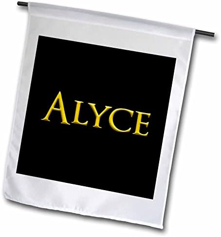 3drose Alyce Garota legal Nome do bebê nos EUA. Presente amarelo em charme preto - bandeiras