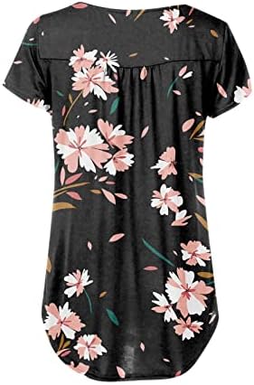 Tops femininos ocultam a túnica da barriga 2022 de verão de manga curta t camisetas fofas henley tshirt blusas casuais