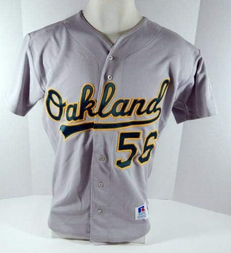 1993 Oakland Athletics Todd Revenig #56 Jogo emitido POS Usou Grey Jersey - Jerseys MLB usada para jogo MLB