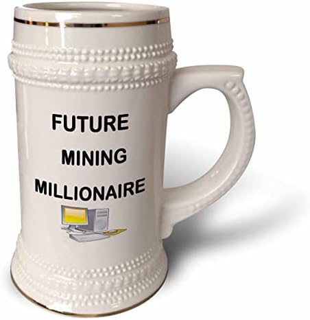Imagem 3drose de palavras Future Minering Millionaire com computador. - 22 onças de caneca