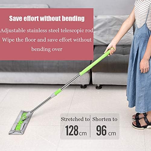 RZSY Profissional Microfiber Mop para limpeza do piso, esfregão de madeira, maçaneta ajustável de aço inoxidável, com esfregões laváveis, triplos de dentes segurantes