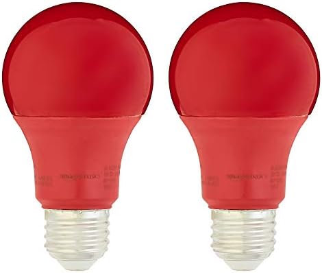 Basics 60 Watt equivalente, vermelho, não-minimizável, lâmpada LED A19 | 2 pacotes
