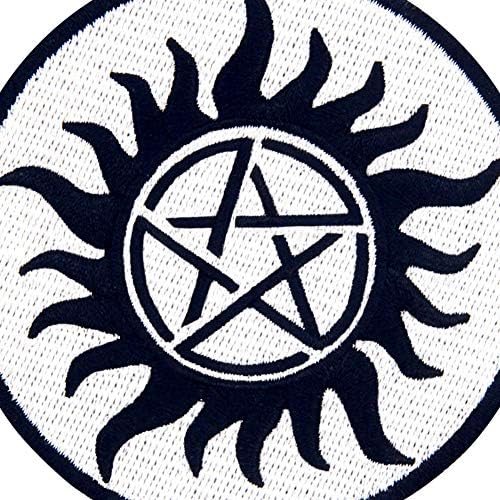 Símbolos de proteção contra o remendo de demônios, apliques bordados ferro em costura no emblema