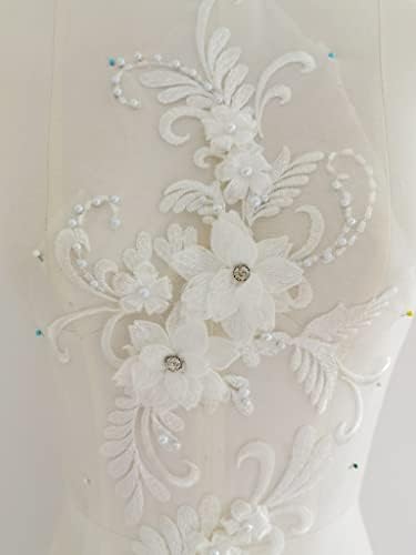 Bridal Sewing Trim & enfeites de acessórios Kit Craft Craft 3D Flor Bordado Apliques Tule Tulle