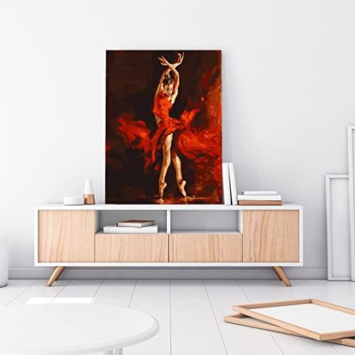 20x26inch abstrato pintura a óleo mulher Flamenco dançarina espanhola vermelha obra de arte moderna Lady Canvas