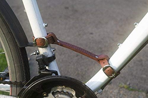 London Craftwork Leather Carry Handle for Bike Bicycle Frame carregando manutenção marrom claro Han-Light
