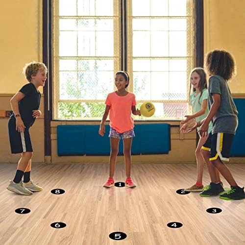 Ikayas Sala de aula Pontos de piso de 4 polegadas Vinly Slow Starters Removable Dot Adesivos para crianças, 48