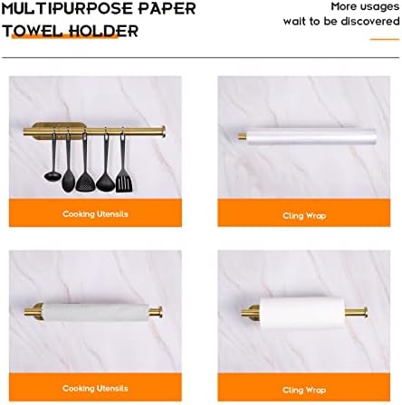 Suporte de toalha de papel de ouro ASTOFLI, suporte de toalha de papel de montagem na parede, suporte resistente sob o suporte de papel de papel do gabinete, forte suporte de papel de parede de parede autônoma