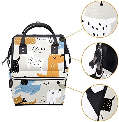 Mochila infantil com cães desenhados com a mão Backpack com bolsas trocas para meninas garotas meninas mamãe