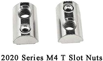 Odinest 2020 Série M4 T Slot Slot Nots Roll-In Spring Ball Carred Nots Elastic 12 Pack Carbon Ace para 2020 Series Aluminum Extrusion Profile Rail com slot de 6 mm para impressora 3D