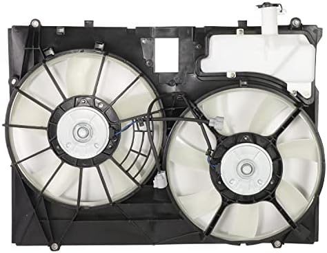 To3115144 Estilo de fábrica Conjunto de ventiladores de resfriamento de radiador duplo compatível com Toyota Sienna 2006-2007, 12V, Black