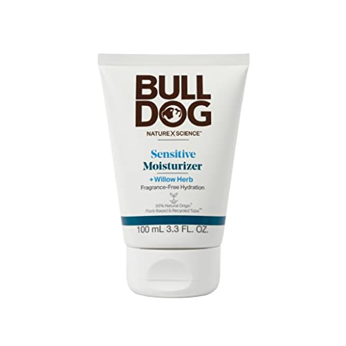 Bulldog Mens Skincare e hidratante de face hidratante livre de fragrâncias, sensível, 3,3 onça fluida