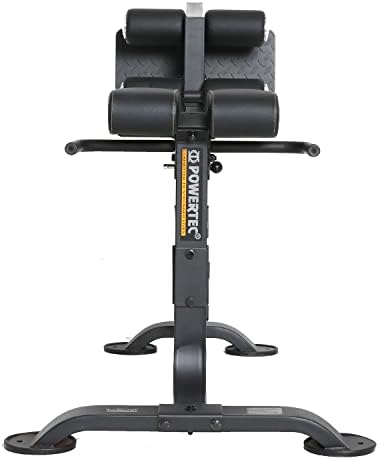 Powertec Fitness Dual Hiperextensão - Crunch Bench Exercício para academia em casa, Máquina de Extensão de Back Black - Black para fortalecer núcleo, costas, glúteos, ABS - Equipamento de treinamento de força premium
