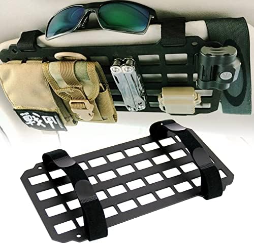 Rulline Car Sun Visor Painel Rigid Molle Organizer com cinta elástica compatível com mochila acessórios táticos Titular de engrenagem Molle bolsas EDC Tools