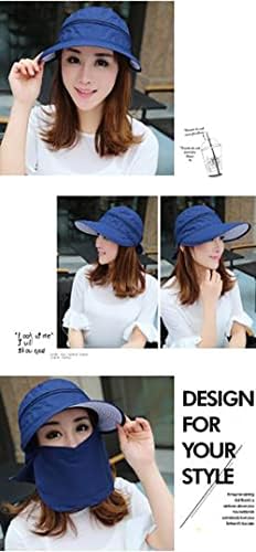 Chapéus de praia do sol Sun Sun para mulheres upf 50+ UV Sun Protetive Convertible Beach Visor Hat Large