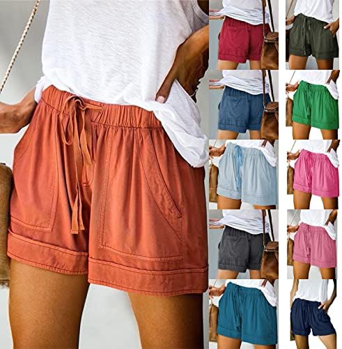 SGASY Women Classic Belted Loose Cargo Shorts rolados da bainha larga calça casual todos os dias