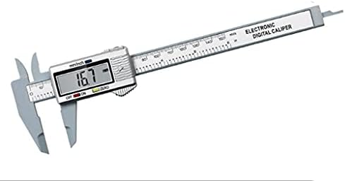 Uxzdx CuJux 150mm 6 polegadas Régua digital Régua digital Fibra de carbono Electronic VERNIER PALIPERS Micrômetro de medição do instrumento da ferramenta de medição cinza