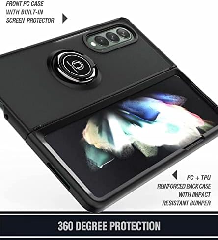Caso para Galaxy Z Fold 3, capa de telefone anti-gota à prova de choque para Galaxy Z Fold 3, Caixa de telefone Kickstand para Samsung Galaxy Z Fold 3 5G, 2021