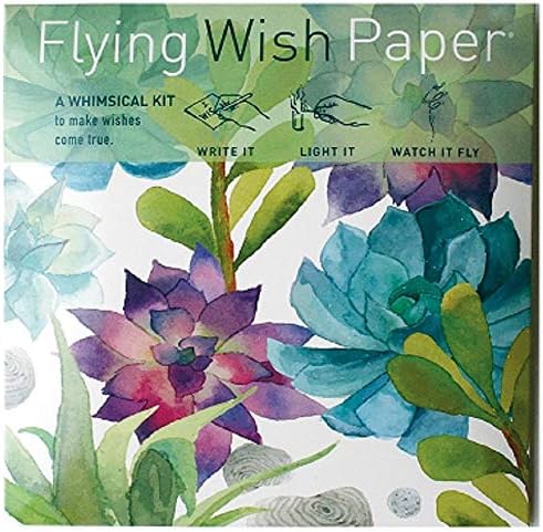 Pacote de combinação de papel de desejo voador, apenas abelha + cactus verde, mini combos de kits, escreva, acende -o, observe voar, 2 x mini kits - 5 x 5 cada