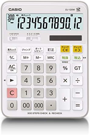 Casio Standard Calculator Cálculo Verificação de verificação Tipo de mesa de 12 dígitos DJ-120W-N