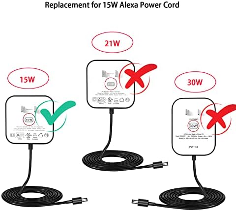 15W Pacote de adaptador de potência Cabo de carregamento USB para DOT 3rd Gen/4th Gen/Show 5 e TV Cube