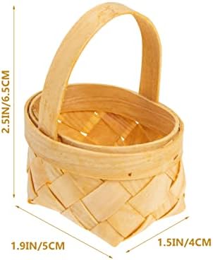 Cestas de presente de cabilock cesto de berry 20pcs mini cestas de tecido com alças pequenas cestas de doces de chocolate cestas de cestas de cesta de cestas de casamento favores cesta de vime