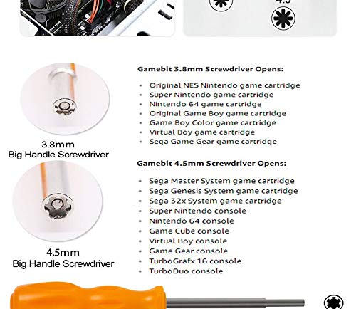 Ferramenta de chave de fenda de 3,8 mm + 4,5 mm para Nintendo N GC /NES /N64 /SNES para Segurança de Segurança Gamebit Screw Driver Repair Ferramentas