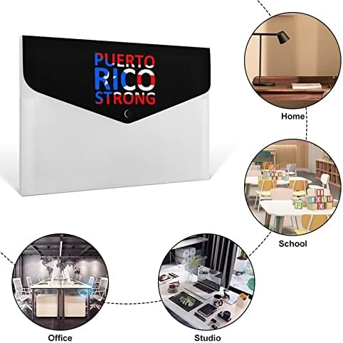 Porto Rico Forte Impressão em expansão Pasta 6 bolsos Documentos de acordeão Organizador para o escritório em casa
