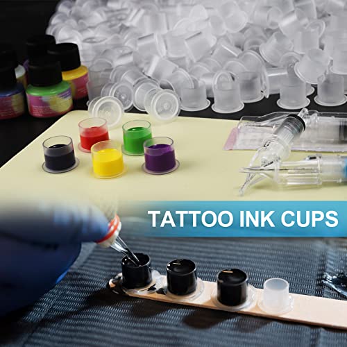 Copos de tinta de tatuagem de combustão - 500pcs pequenas tampas de tatuagem tatores de tinta descartáveis ​​tatuagens de tatuagem de tatuagem pequena tamanho 11 mm para microblading tatuagem de tatuagem, kits de tatuagem, suprimentos de tatuagem