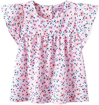Bebe Toddler Girld Girls Ditsy Floral Ruffle e Sleeve Top Top Blusa de verão Blusa de verão 2-6