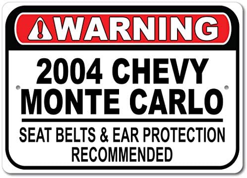 2004 04 Chevy Monte Carlo Belso de segurança Recomendado Sinal rápido do carro, sinal de garagem de metal, decoração