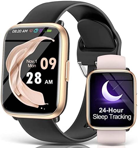 Android Smart Watches for Women - 1,8 '' Smartwatch com 5ATM à prova d'água, monitor de saúde para freqüência cardíaca Pedômetro Sleep Sleep Tracker Gifts For Moms Android iPhone iOS 2 Watch Bands