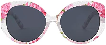 Foster Grant Girls Briar Sunglasses, cristalino com floral, 48 EUA