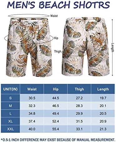 Coofandy mens em shorts havaianos shorts casuais cintura elástica de cordão curto