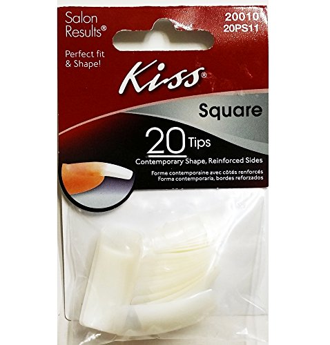 Kiss Square Tip Nails Bag, 20 contagem