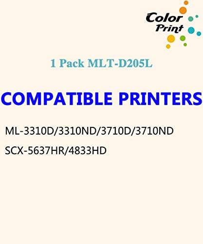 Substituição de cartucho de toner MLT-D205L compatível com impressão colorida para Samsung D205L Mltd205l 205L Trabalho com ML-3312nd ML-3712nd ML-3712DW SCX-4835FR SCX-5639FR SCX-5739FW Impressora