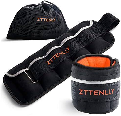 Pesos do tornozelo ajustável de Zttenlly 1 a 2/10/10/20 LBS com saco de transporte - tecidos respiráveis, acabamento refletivo - treinamento de força de força no pulso no tornozelo de braço de caminhada pesos para homens para homens crianças…