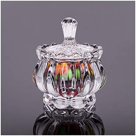 Qiaononai zd205 CRISTAL GLAST CANDY CAIXA Caixa de jóias Decoração de jarra de doces de vidro 8 8,5 cm delicado belo visor de jóias