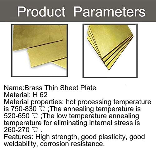 Xunkuaenxuan Metal Capper Foil Brass Placa de cobre Metal Metal Refrigeração crua Materiais industriais H62 Cu 150mmx150mm, 4mmx150mmx150mm placa de latão
