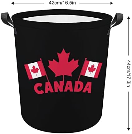 Bandeiras do dia do Canadá Countador de lavanderia dobrável com alças de lavagem Bin Dirty Clothes Saco para dormitório da faculdade, família