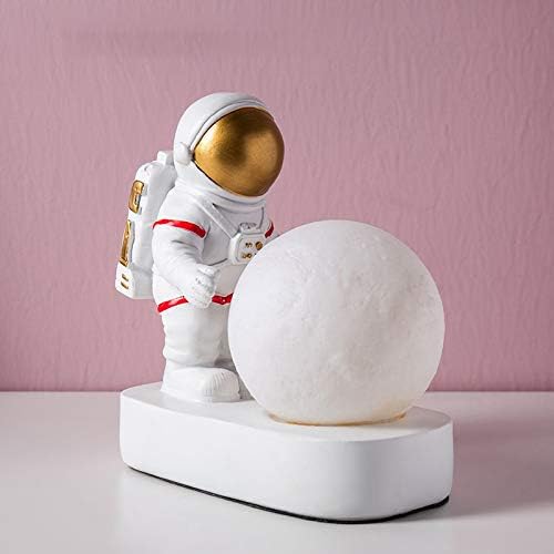 WSSBK Astronaut Spaceman Moon Night Night Light Bedroom Bedtop Desktop Decoração criativa Lâmpada do presente para crianças crianças bebês
